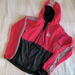 PINK Pullover Windbreaker in Pink and Black | Size M•L